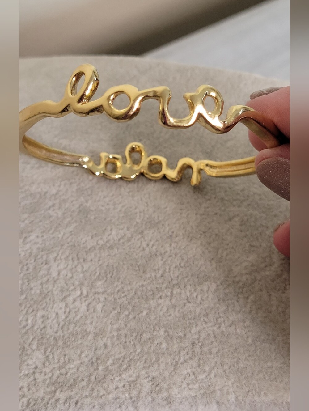Gold Tone NOLA Love Script Cuff Bracelet – New Orleans Bangle